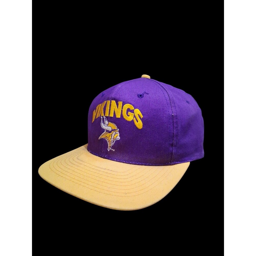 Vintage Minnesota Vikings 90s Snapback Hat Logo Athletic Purple Gold NFL